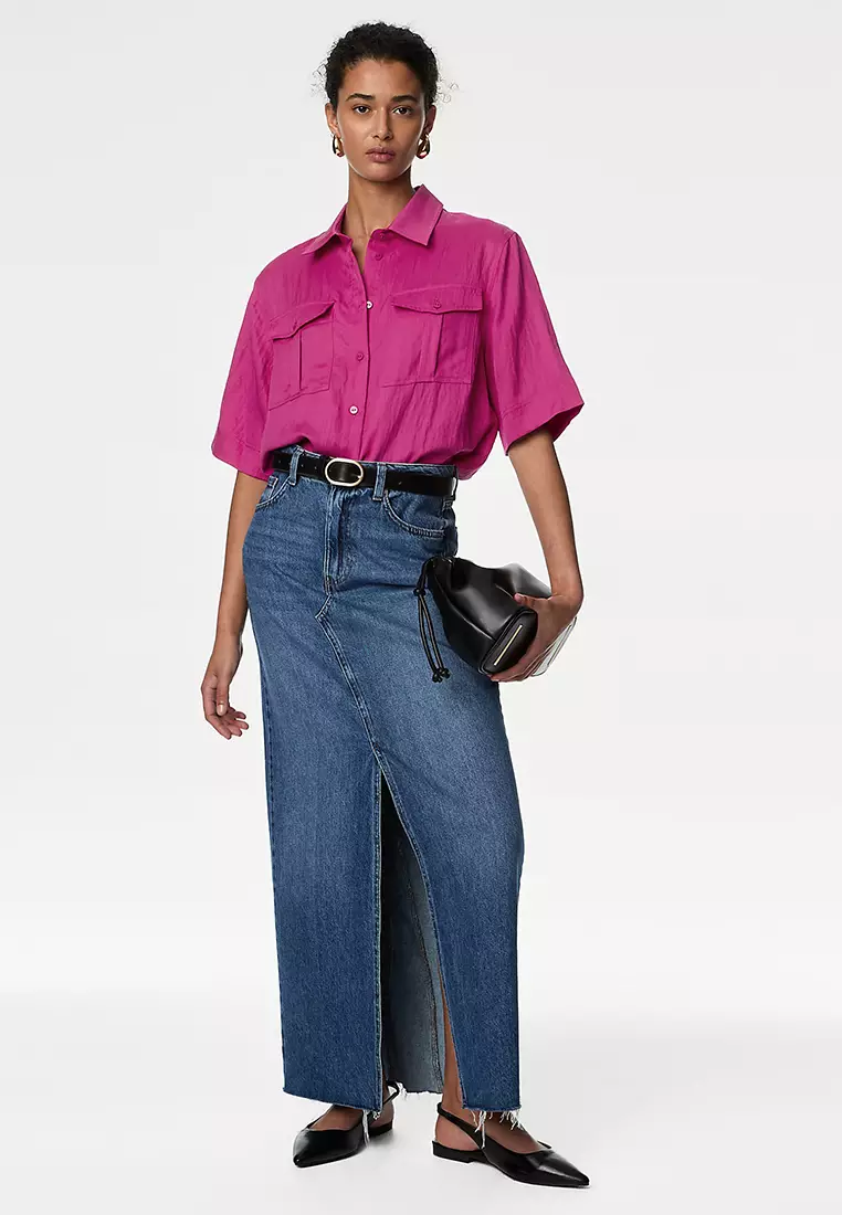 Lyocell Rich Collared Utility Shirt