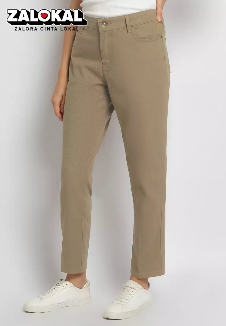 Khaki clearance boyfriend jeans