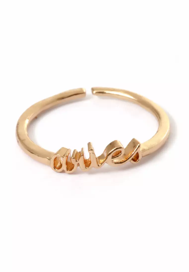 Ring Casual Rasi Bintang Perhiasan Aksesoris Fashion Wanita Gold - Aries