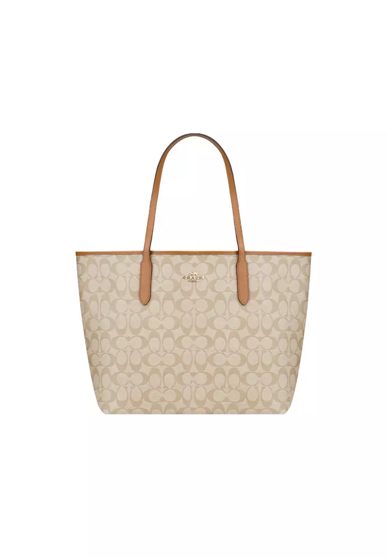 Buy Coach COACH Large Women s PVC with leather One Shoulder Tote