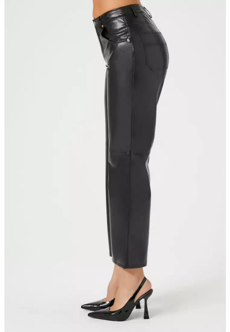 Buy FOREVER 21 Faux Leather Wide Leg Pants 2024 Online ZALORA