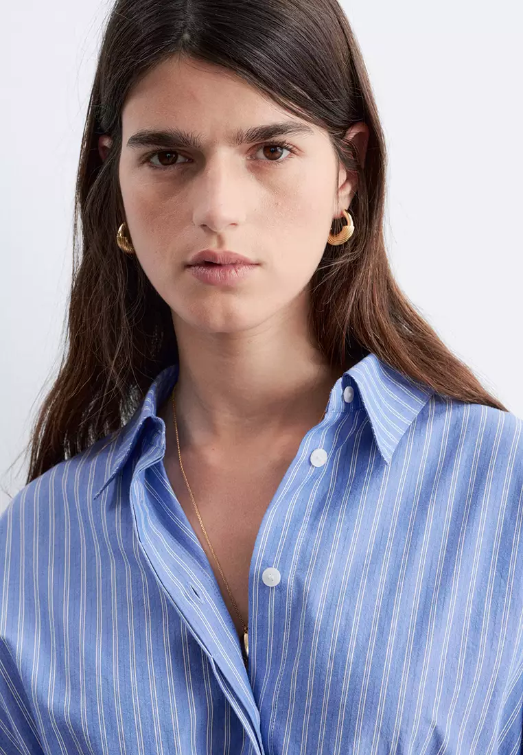 Cotton Poplin Drawstring Shirt