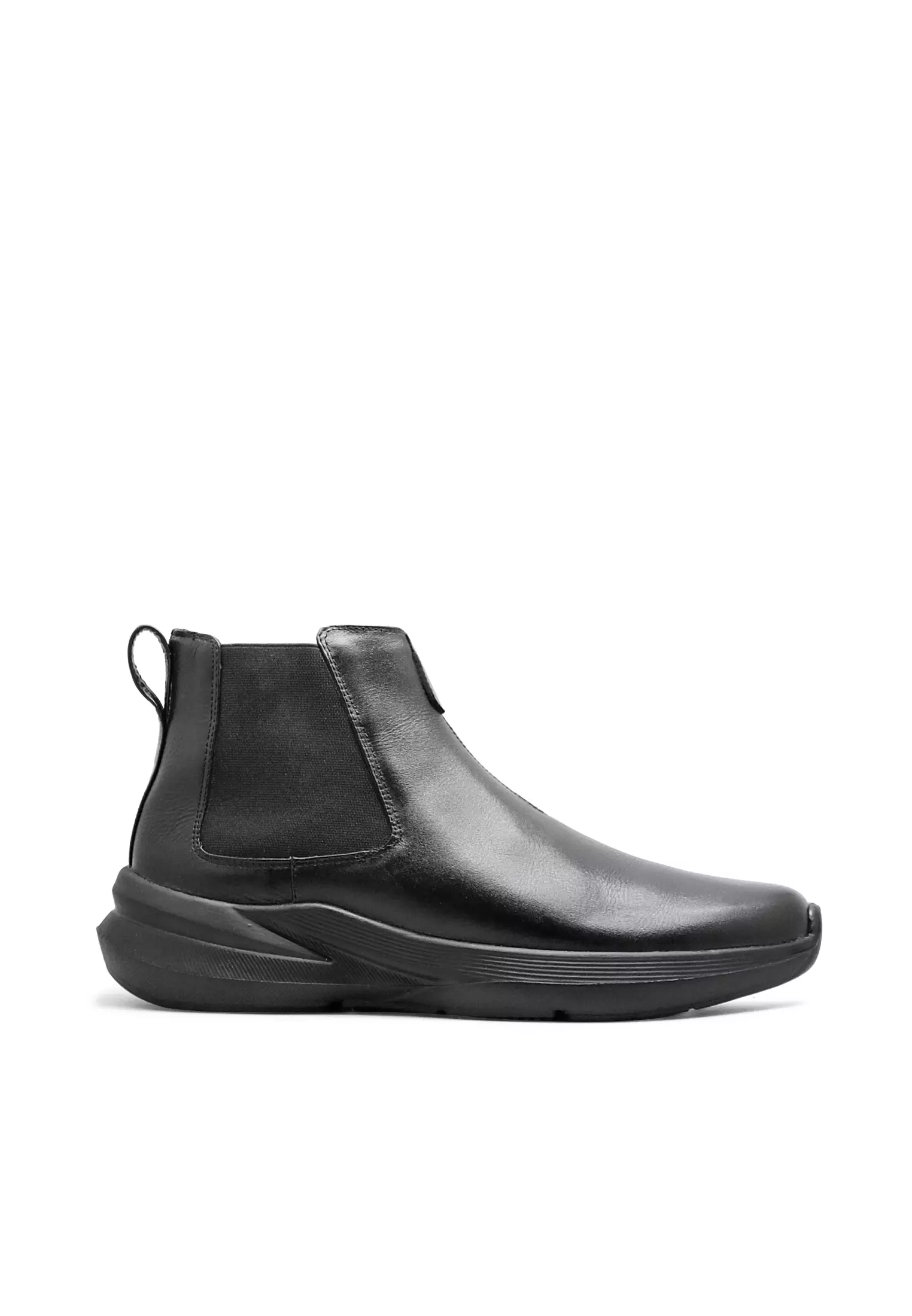 Kent Sepatu Sneakers Ankle Boots  Pria Casual Kulit Asli  Pria Cow Leather Sol Ringan Empuk - Black