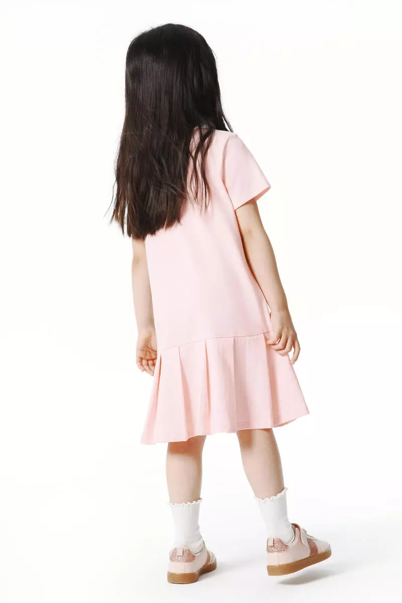 Print-motif cotton polo dress