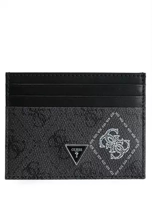 GUESS Anning Quilted Black Zip Around Wallet