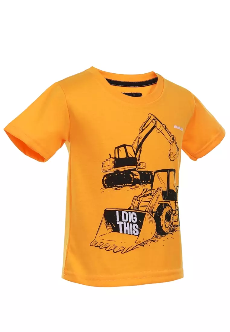 Timothy Kaos Kasual Anak Laki-laki Motif Beko Tractor Childrens Tshirt Material Cotton ORIGINAL - Yellow