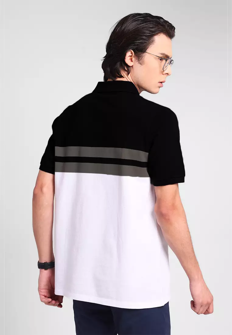 MANZONE - Kaos Polo Lengan Pendek Pria Peter 04 Slim Fit - Black Warna Black