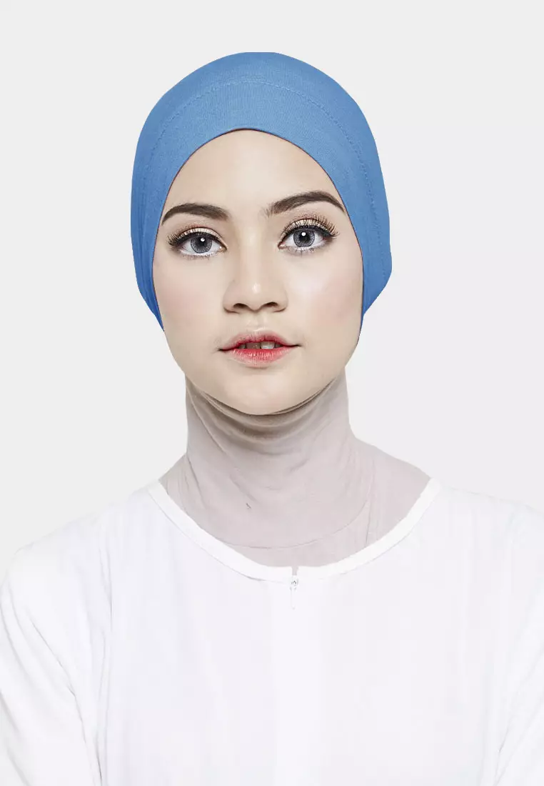 Cotton Bee - Inner Rayon Basic | Ciput Hijab Karet | Dalaman Kerudung - Denim