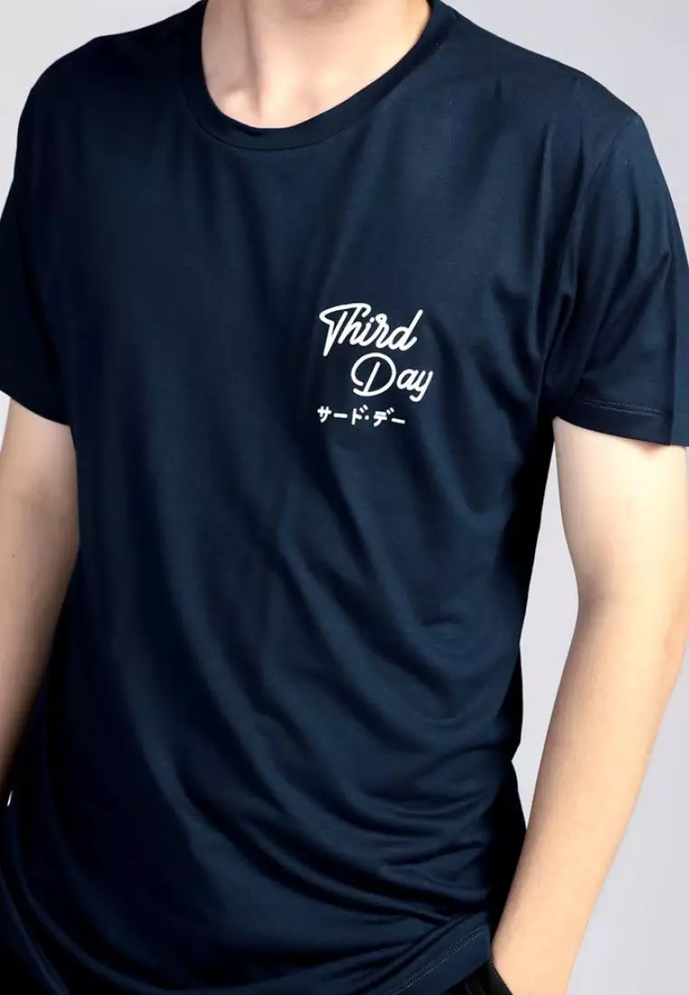 MTI16 Kaos Pria Simple Jepang Distro Script Dakir Navy