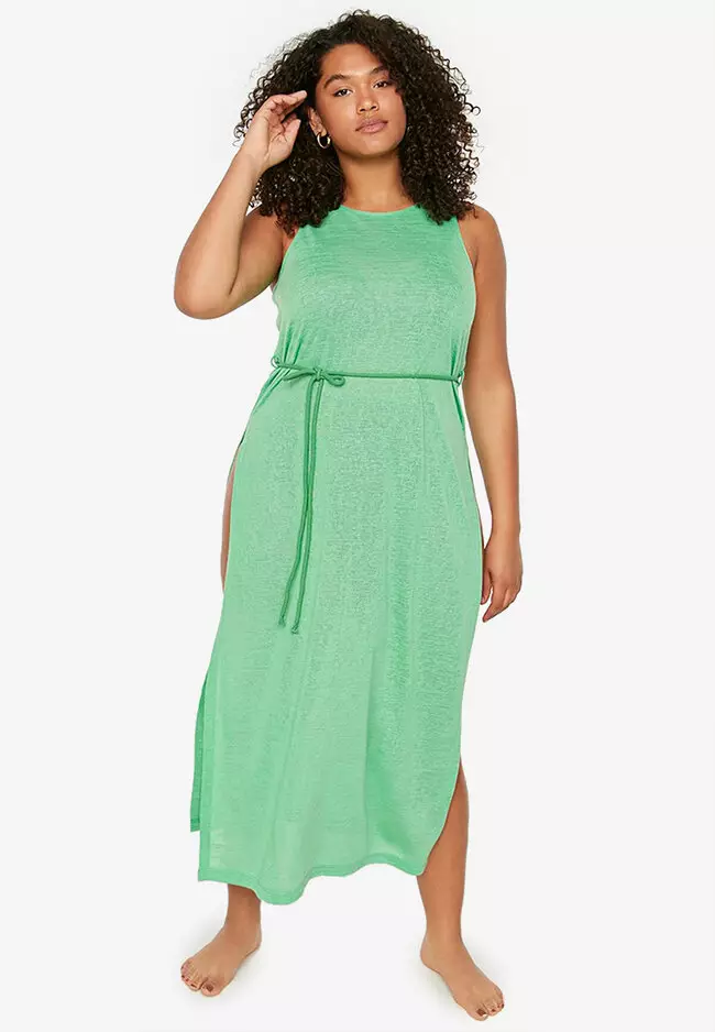 Buy Trendyol Plus Size Detailed Beach Dress Online | ZALORA Malaysia