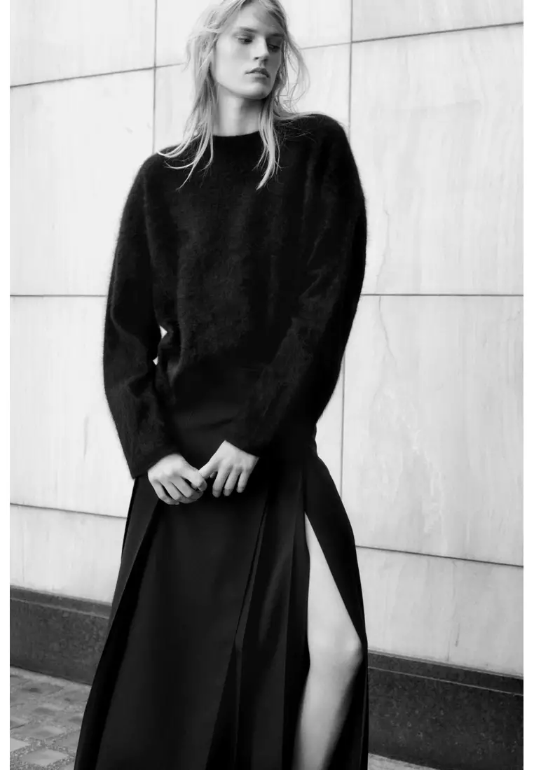 BELTED WOOL-BLEND MAXI KILT