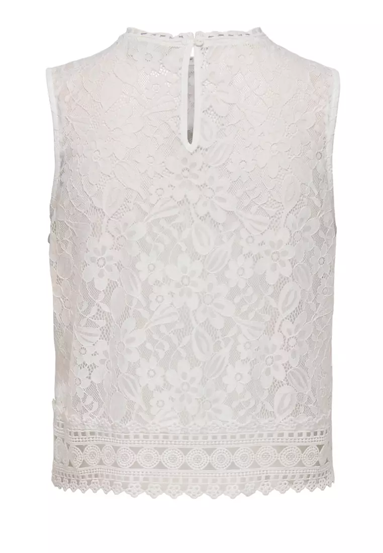 Sleeveless Lace Jersey Top