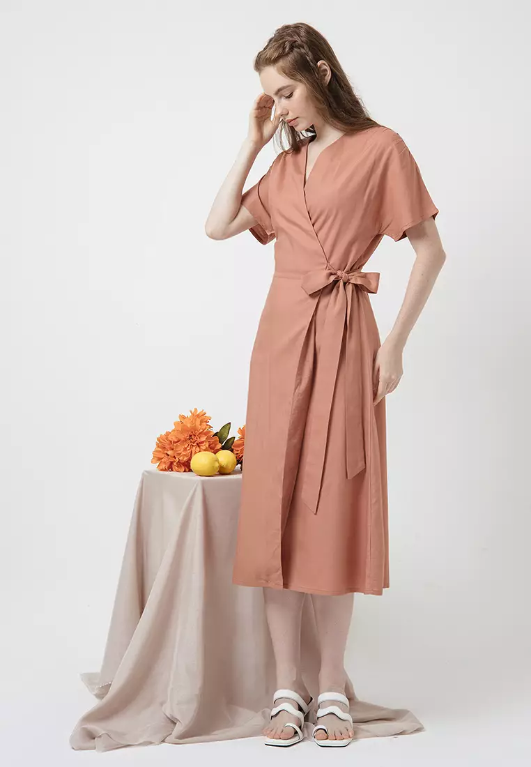Zelda Kimono Dress in Terracotta