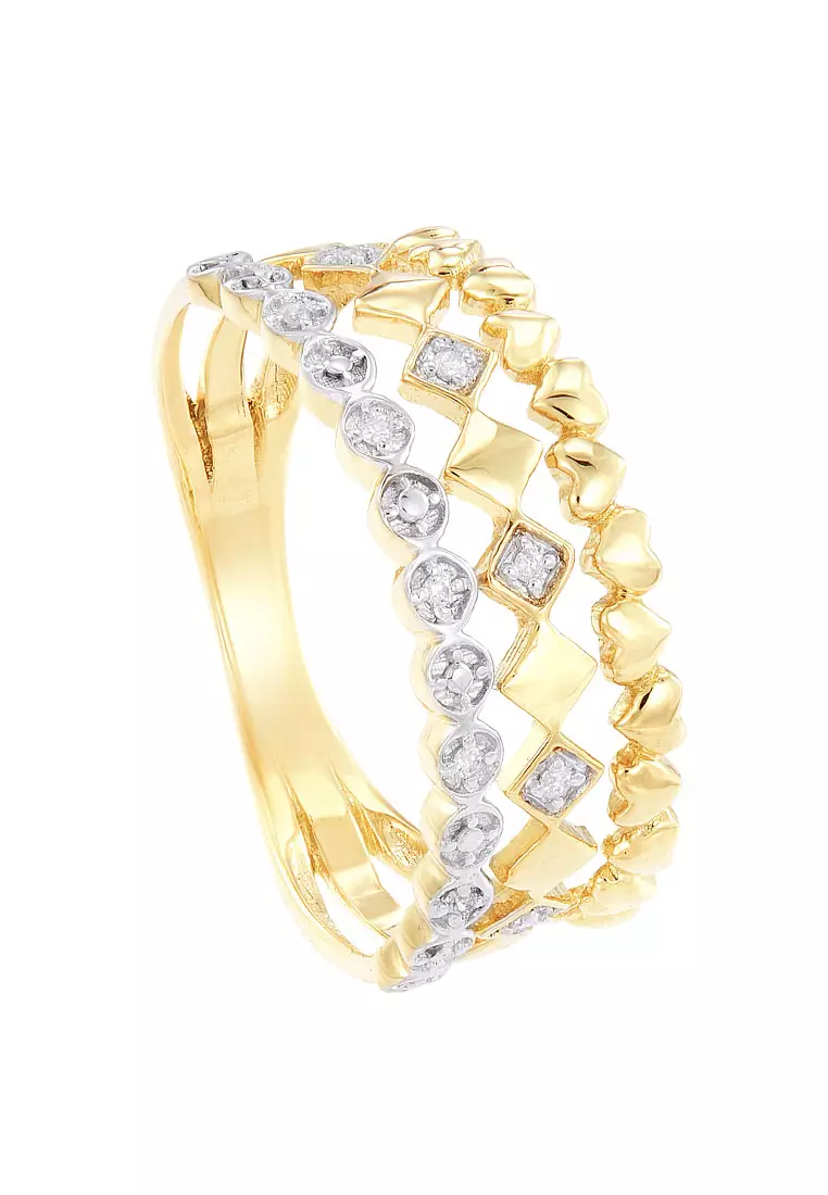 Gold diamond band on sale ring