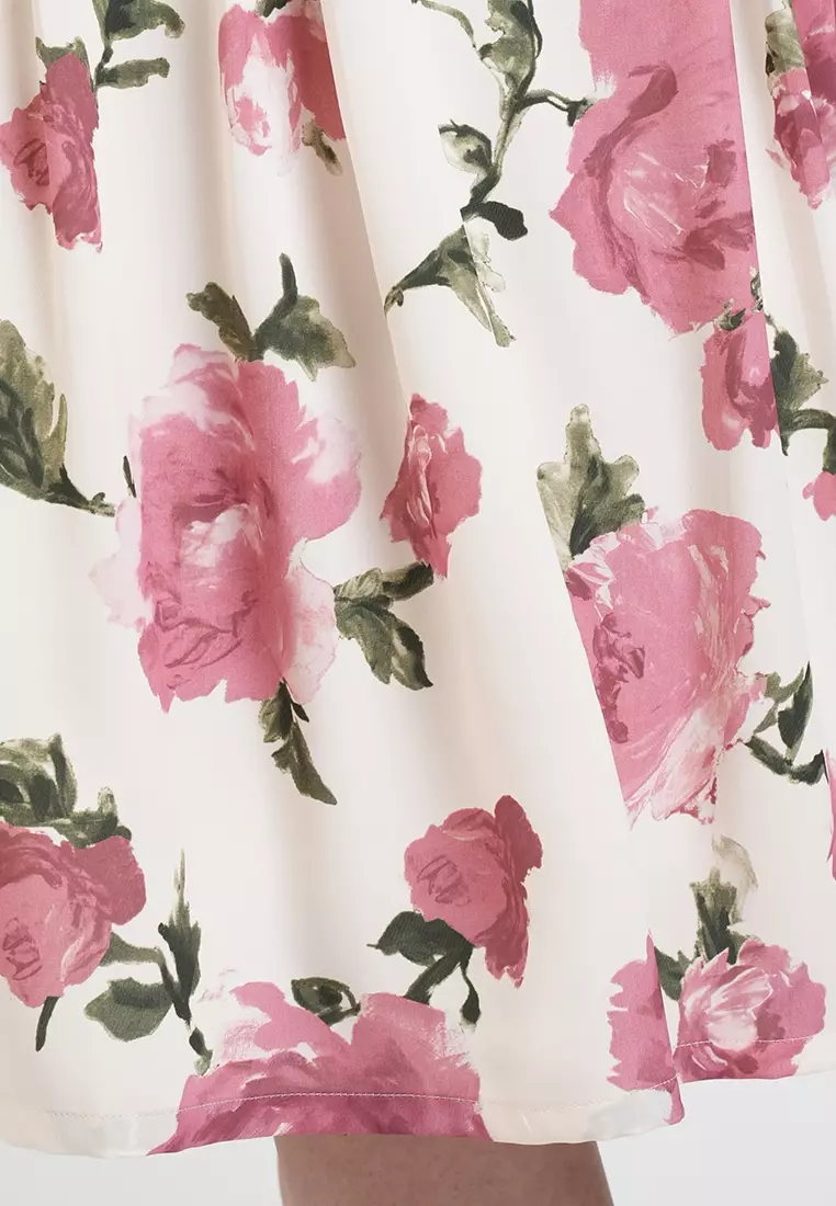 Stacey Floral Waist-Accent Dress