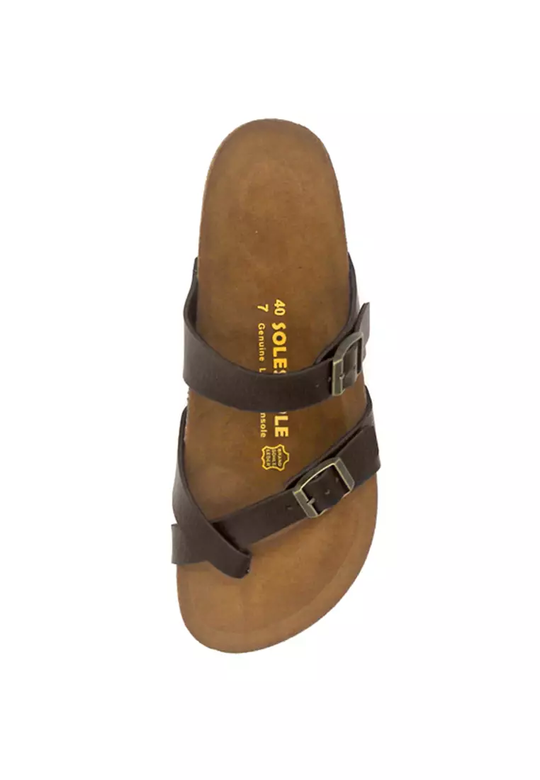 Buy SoleSimple Dublin Dark Brown Leather Sandals & Flip Flops 2024