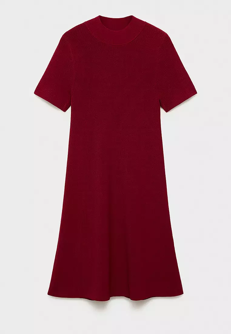 Perkins-Neck Knitted Dress