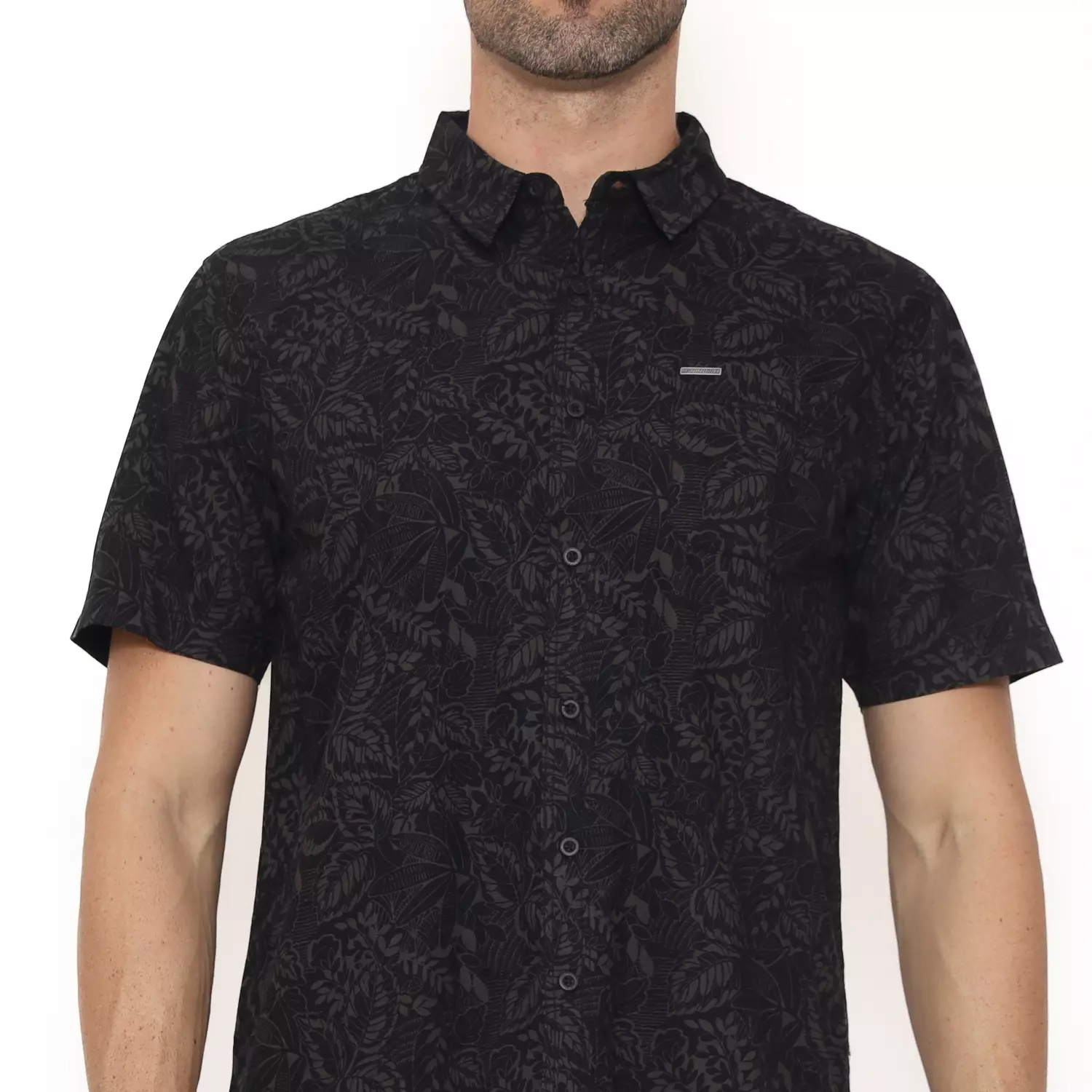 Spyderbilt Kemeja Lengan Pendek Stripetolly Men Shirt Black Planet Surf