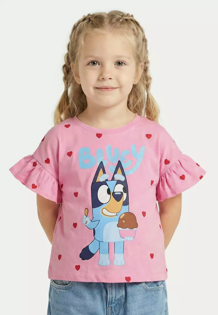 Babyshop Bluey Crew Neck Short Sleeves T-Shirt With Bluey Print
