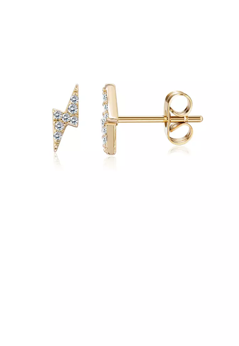 Gold lightning earrings on sale