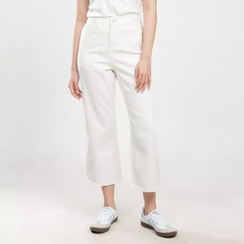 C2 Zennia Ecru Culottes Jeans Wanita