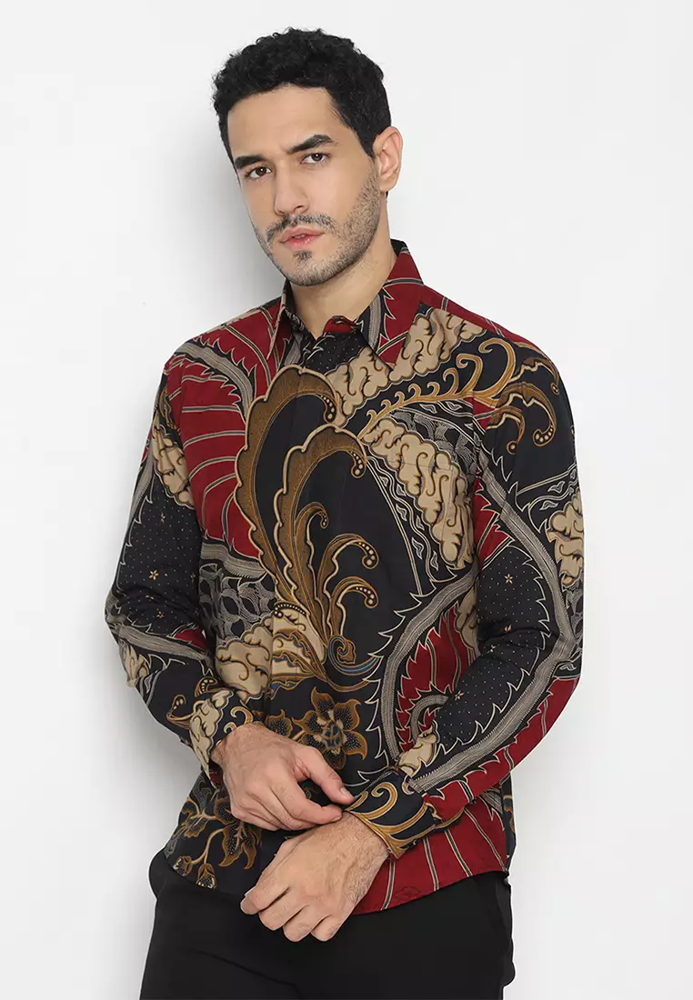 Kemeja Batik Pria Slimfit Brawijaya - Maroon