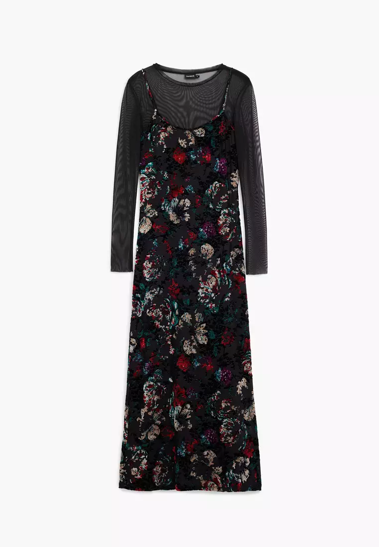 Desigual Woman Mesh combined dress.