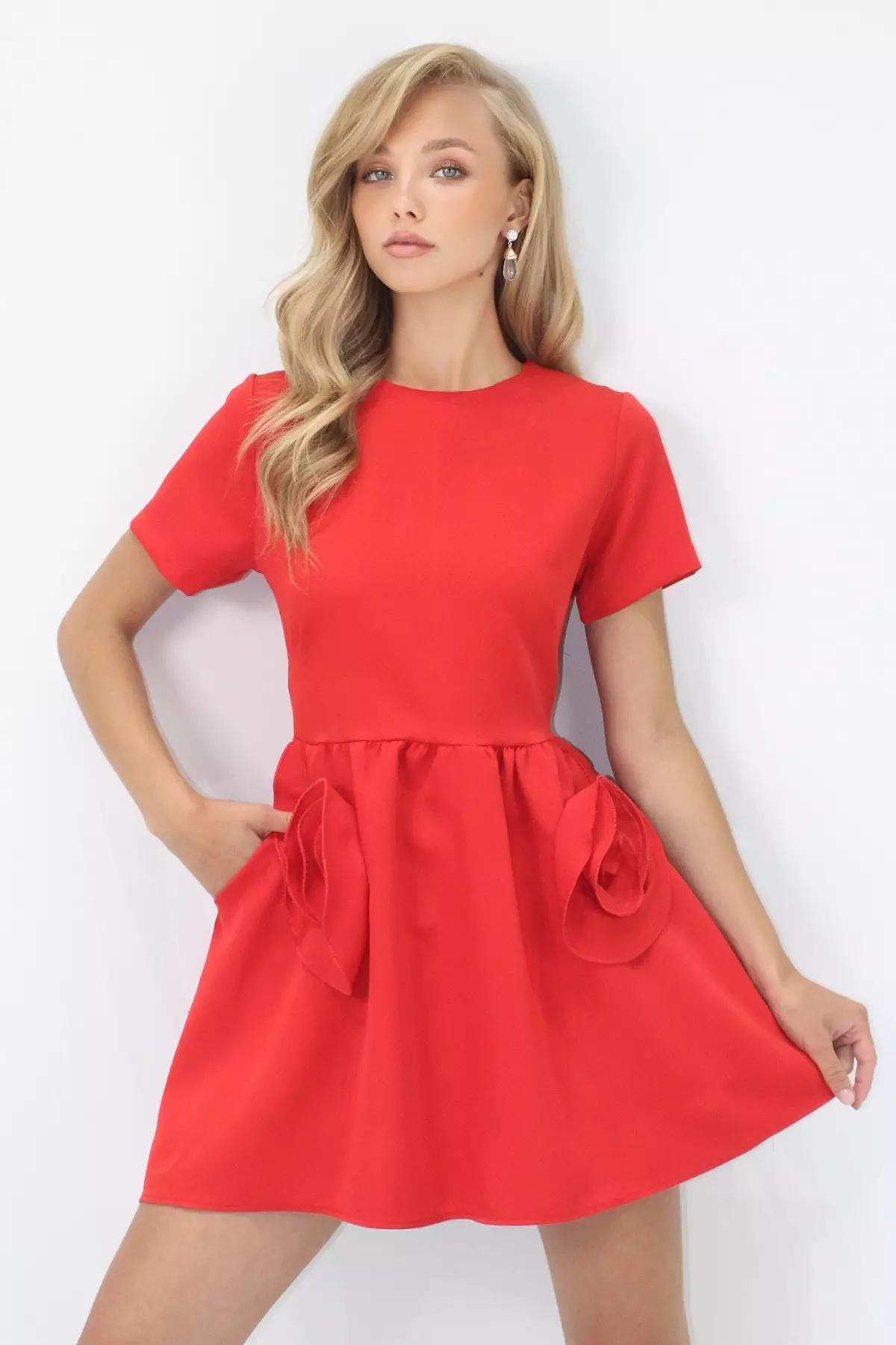 Flowers Detail Mini Dress