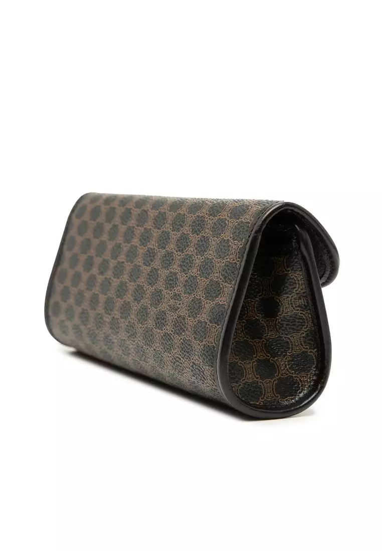 Pre-Loved Celine Macadam Coated Canvas Clutch
