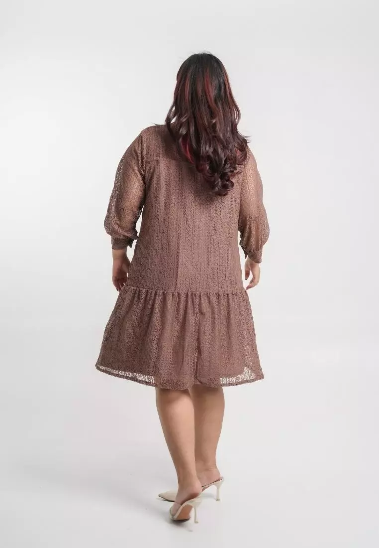 Plus Size Party Dress Porta Bronze