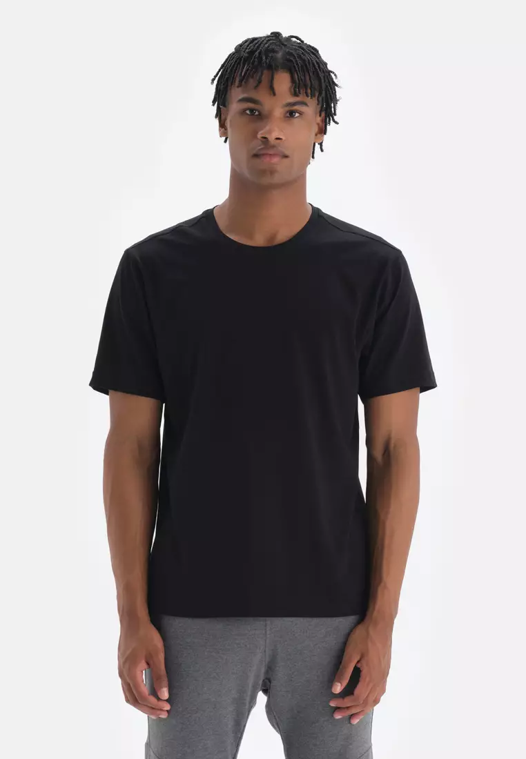 Buy Coach Brand Print Slim-Fit Crew-Neck T-shirt, Black Color Men