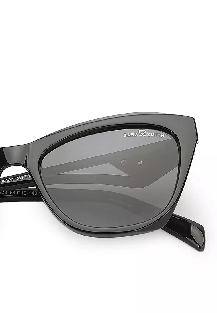 Unisex Polarized Cat-Eye Sunglasses (太陽眼鏡) - 黑色 / 灰色