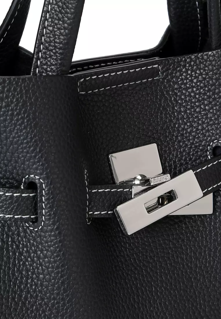 SAOIRSE Belt Soft Structural Shoulder Tote Mini - Black