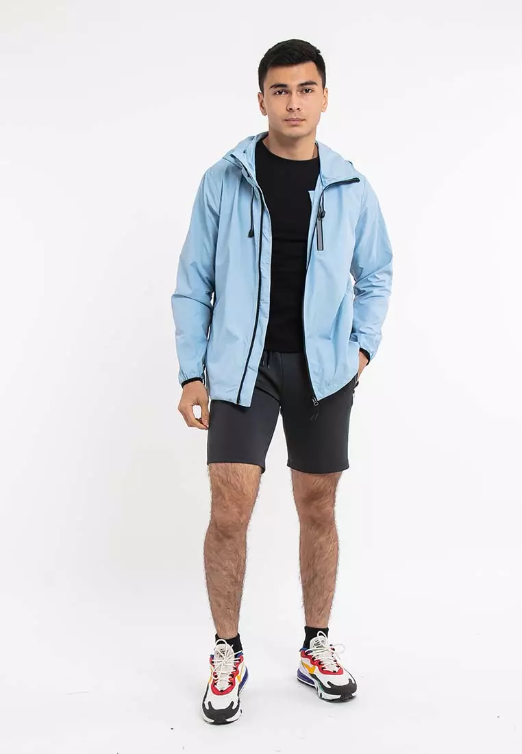 Forest Windbreaker Men Jacket Reflective Jogging Running Waterproof Jacket - Jaket Lelaki - 30361B - 32LtBlue