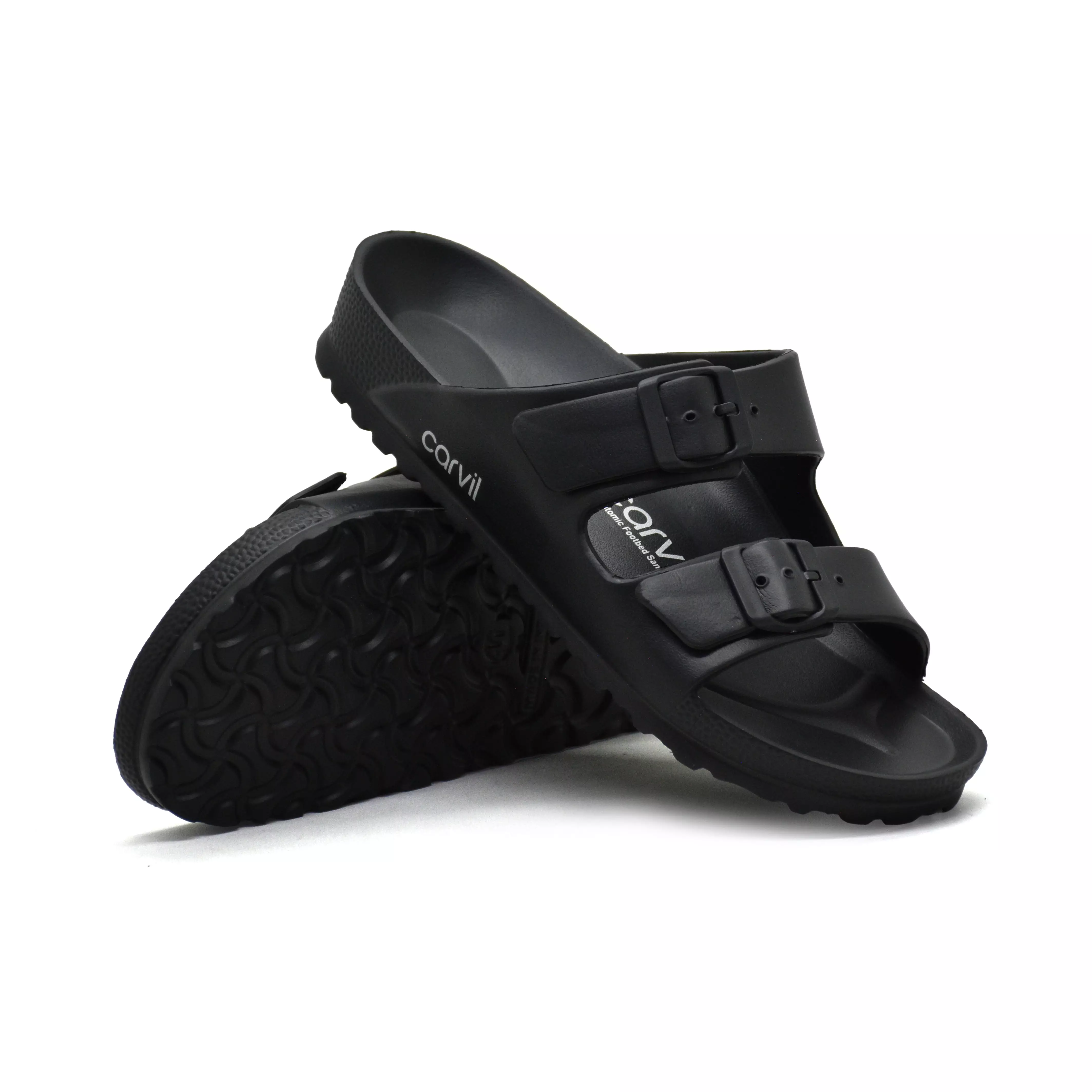 Carvil Sandal Pria Wanita Flash-02 PU Black