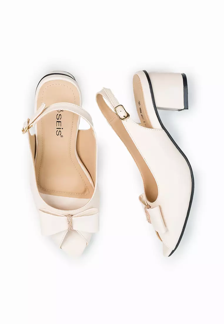 SEIS Britney Mules Heels Wanita | Slingback Hak 5 cm