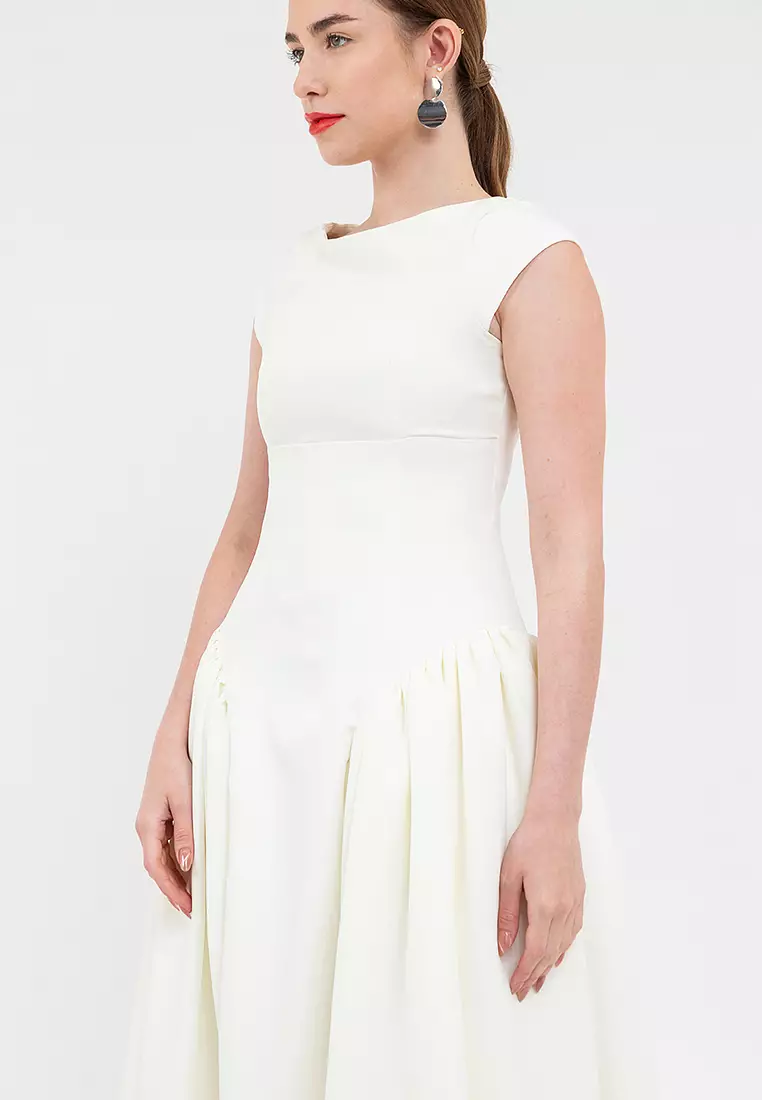 Alba Cap-sleeve Midi Dress