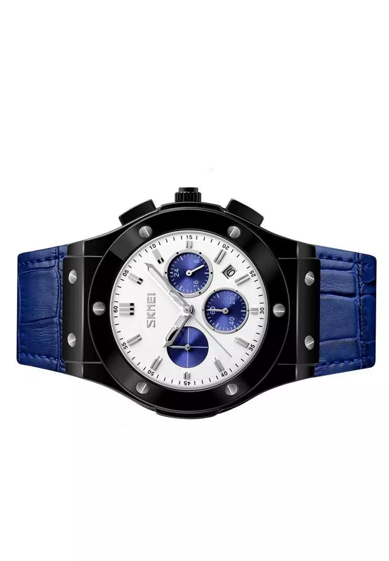 Jam Tangan Analog Elegan Pria Waterproof 30m Strap Tali Material PU Leather MM99 ORIGINAL