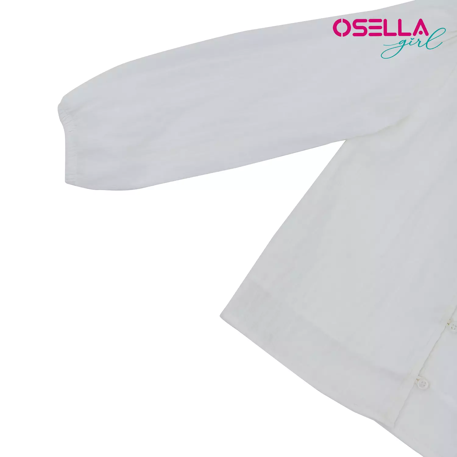 Osella Crinkle Long Sleeve Blouse In White 2337500401 | Baju Lengan Panjang Anak Perempuan