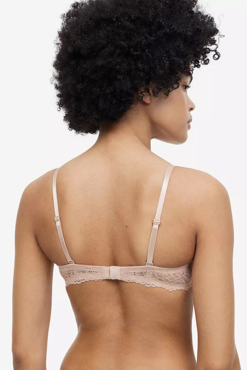 Buy H&M Padded lace balconette bra Online