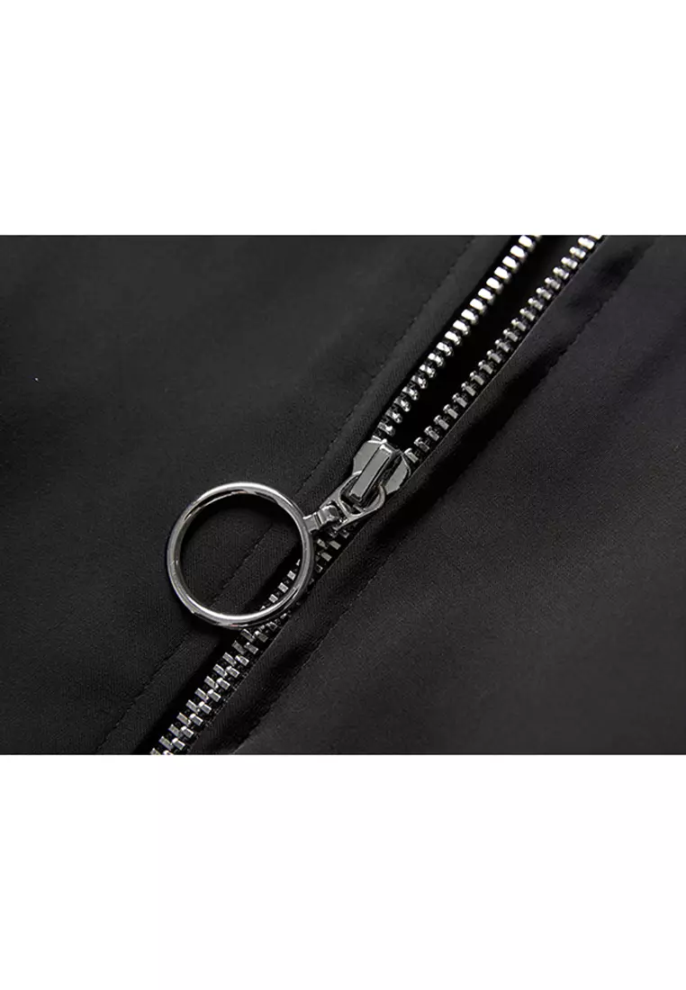 Mid Sleeve Street Syle Zip Up Jacket