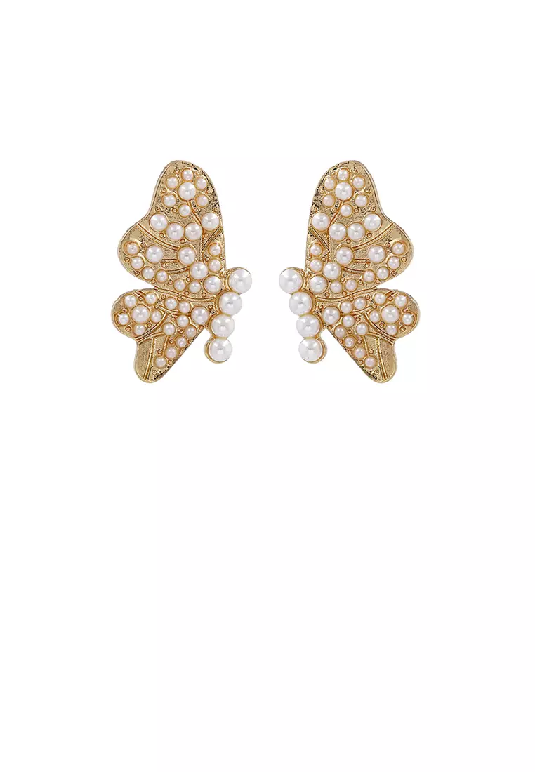 Gold butterfly studs store