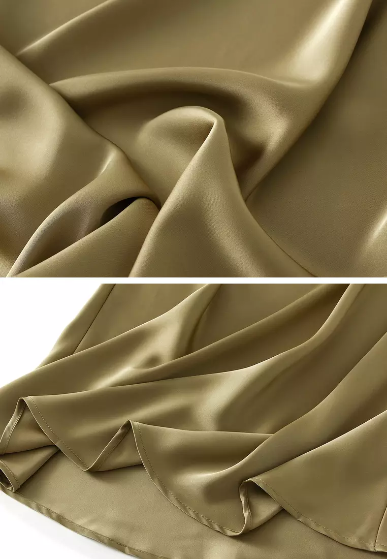 Draped Satin Fishtail Skirt‌ AF9902