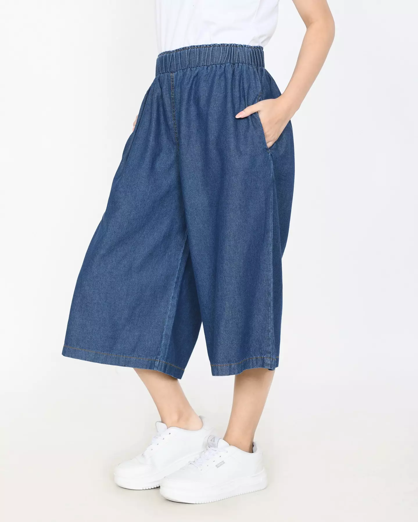 Diana Celana Kulot Denim 3/4 Wanita DARK BLUE