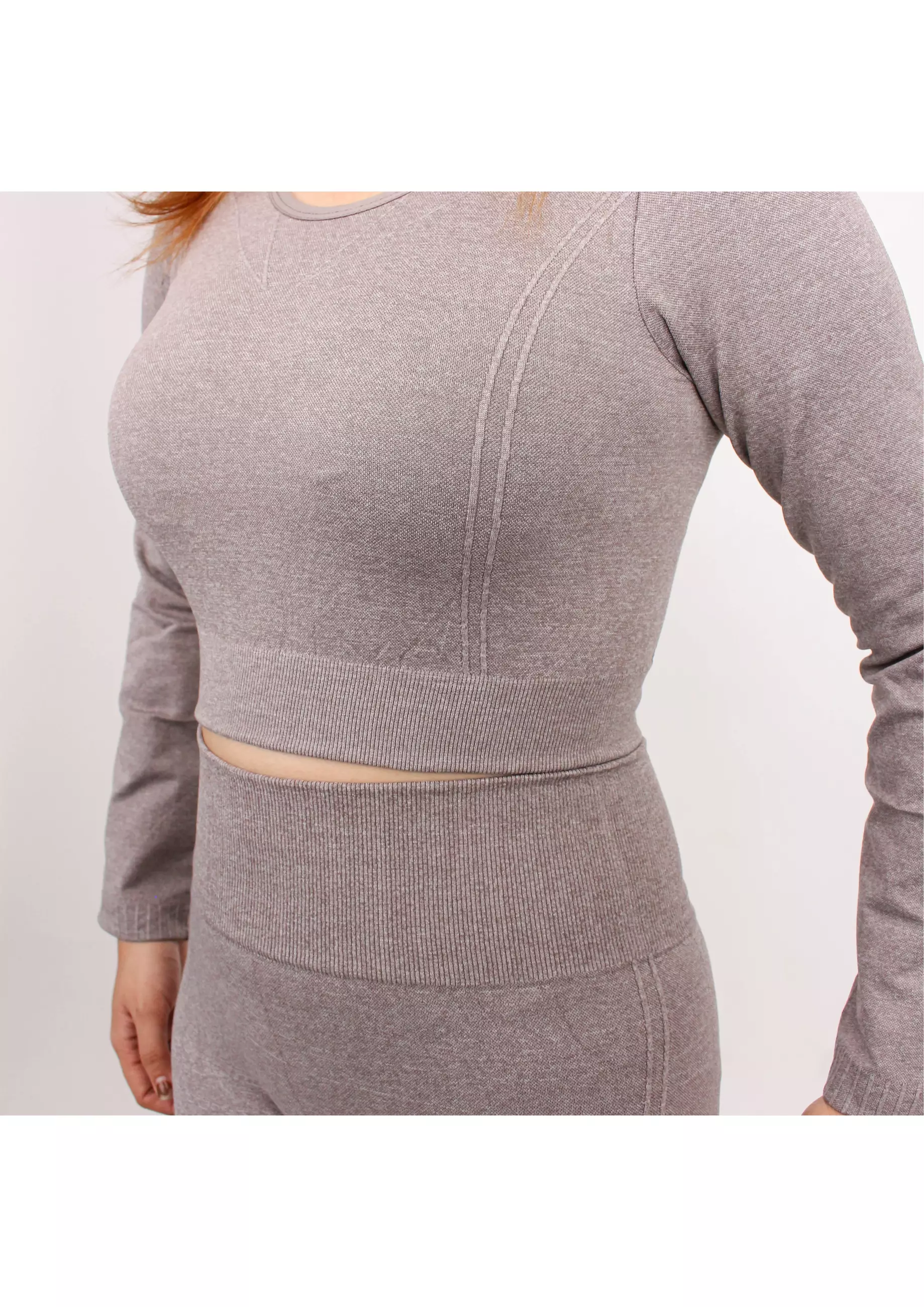 YouHave ( You’ve ) Setelan Set Pakaian Olahraga Crop Top Lengan Panjang Sport Bra Senam Aerobik Zumba Yoga Gym Fitness Sportwear Set Wanita Perempuan Y00004