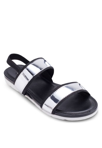 Chrome 金屬感平esprit tsim sha tsui底涼鞋, 女鞋, 涼鞋