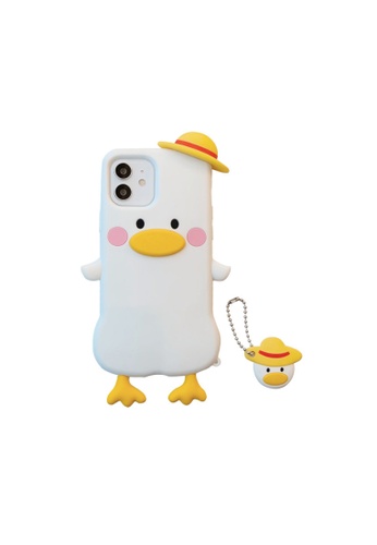 Kings Collection white Straw Hat Duck iPhone 13 Case (MCL2492) 35132AC784548DGS_1
