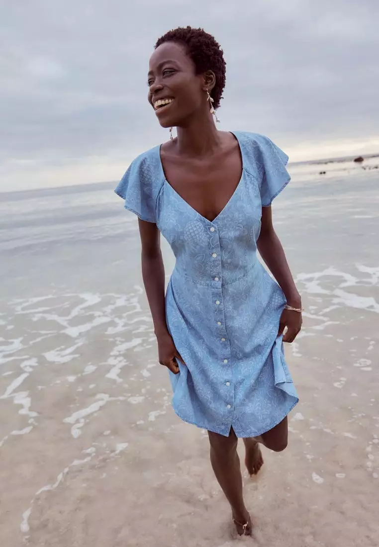 Denim TENCEL™ Mini Tea Dress