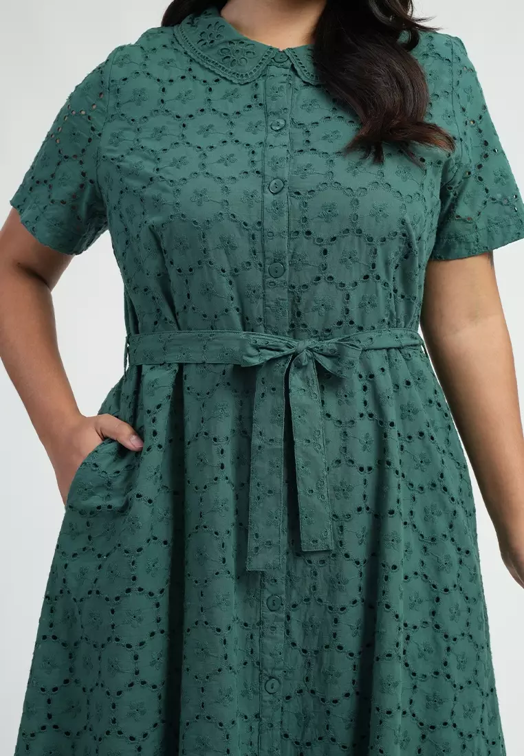 Milly by Paperdolls Cleo Eyelet Shirt Dress