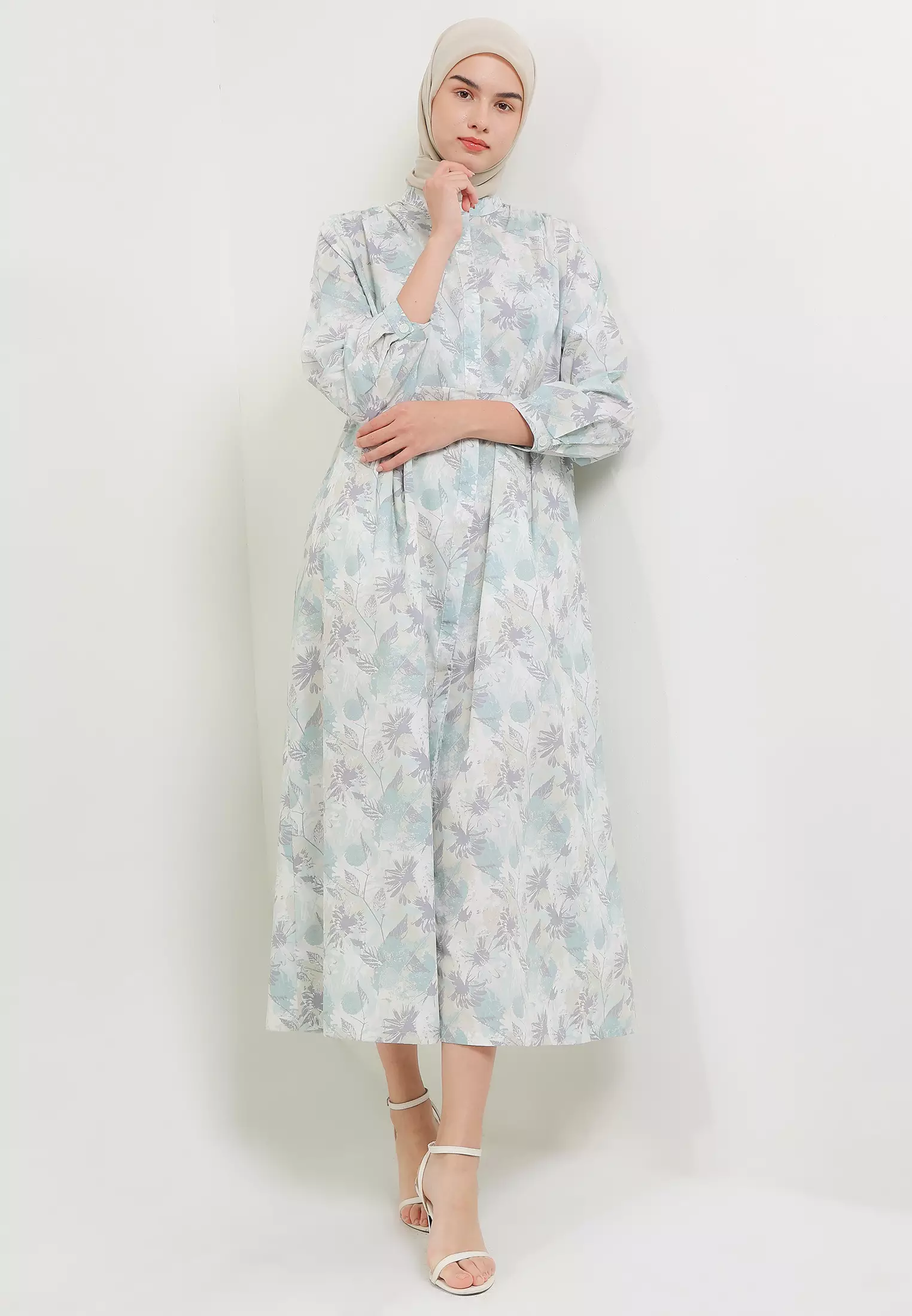 MFMW Abhista Dress Gamis Tosca Motif Bunga